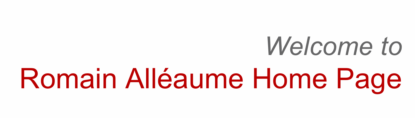 Welcome to Romain Alléaume Professional Home Page