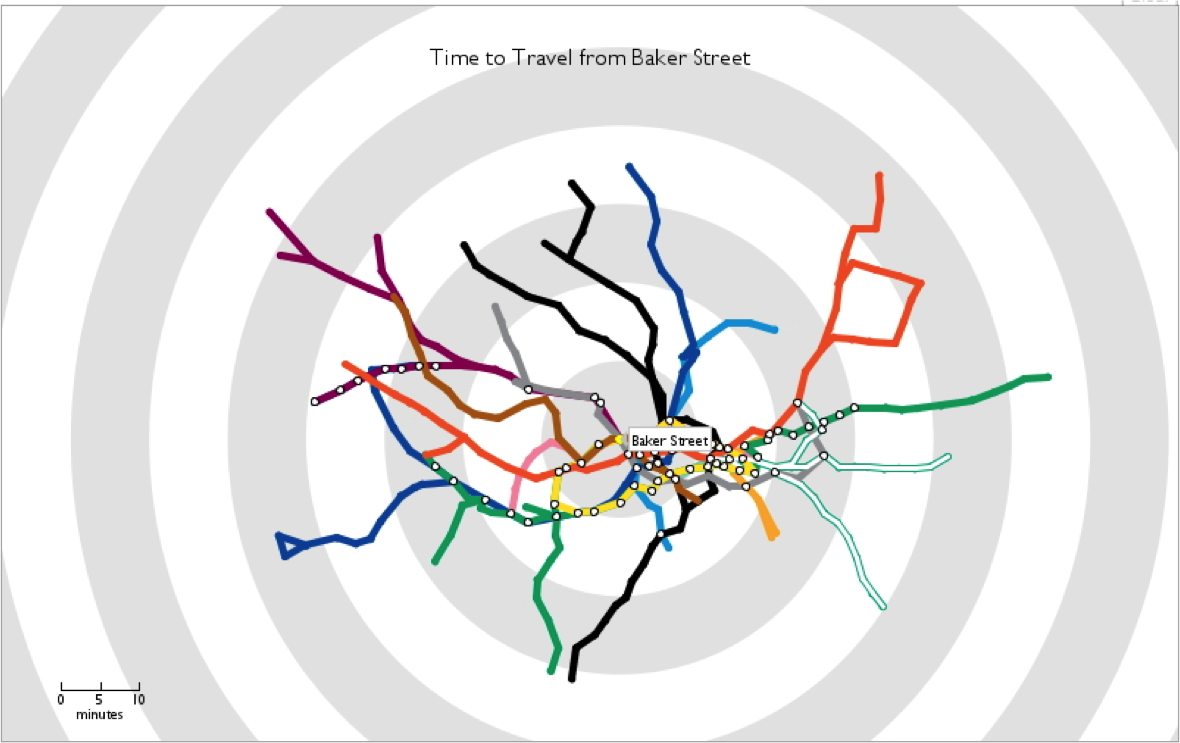 Travel Time Tube Map