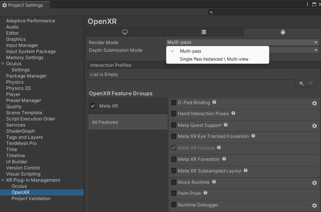 Mutli-pass for OpenXR